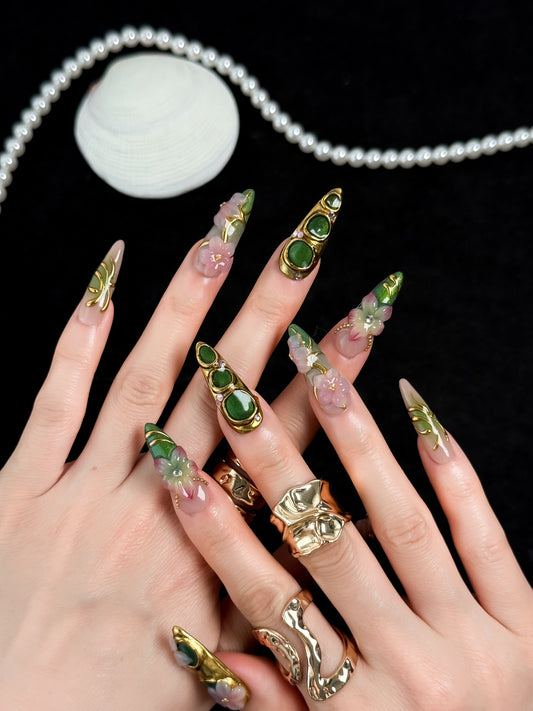 Jade Blossom - NailVesta press-on nails image 1