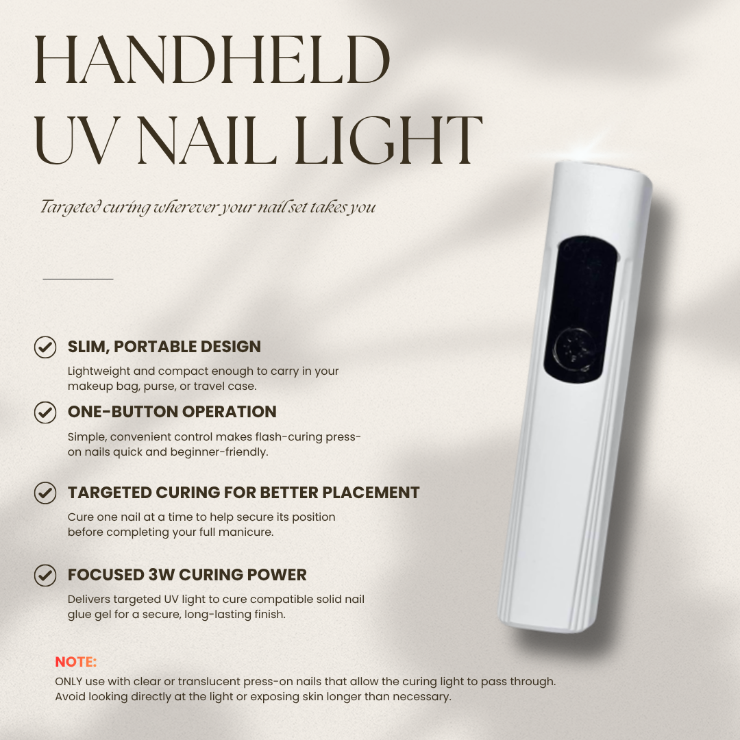 NailVesta ProTouch Kit – Solid Nail Glue Gel Kit & Press-On Nail Adhesive Handheld UV Light
