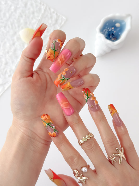 Citrus Veil - NailVesta press-on nails image 1