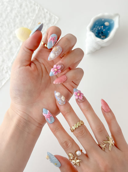 Hibiscus Tide - NailVesta press-on nails image 1