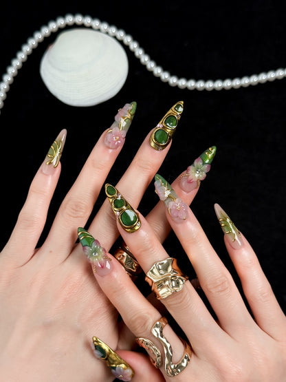 Jade Blossom - NailVesta press-on nails image 1