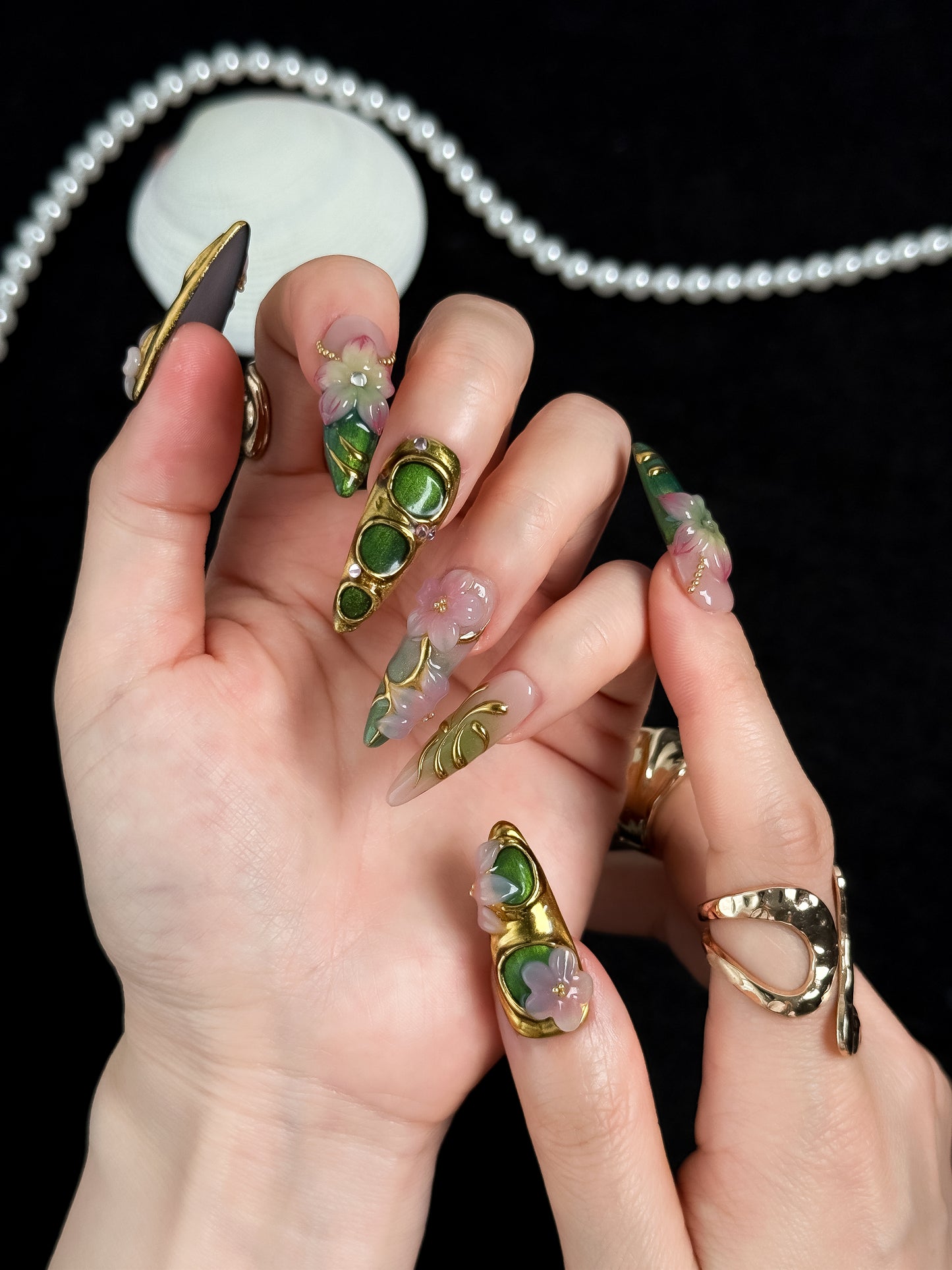 Jade Blossom - NailVesta press-on nails image 2