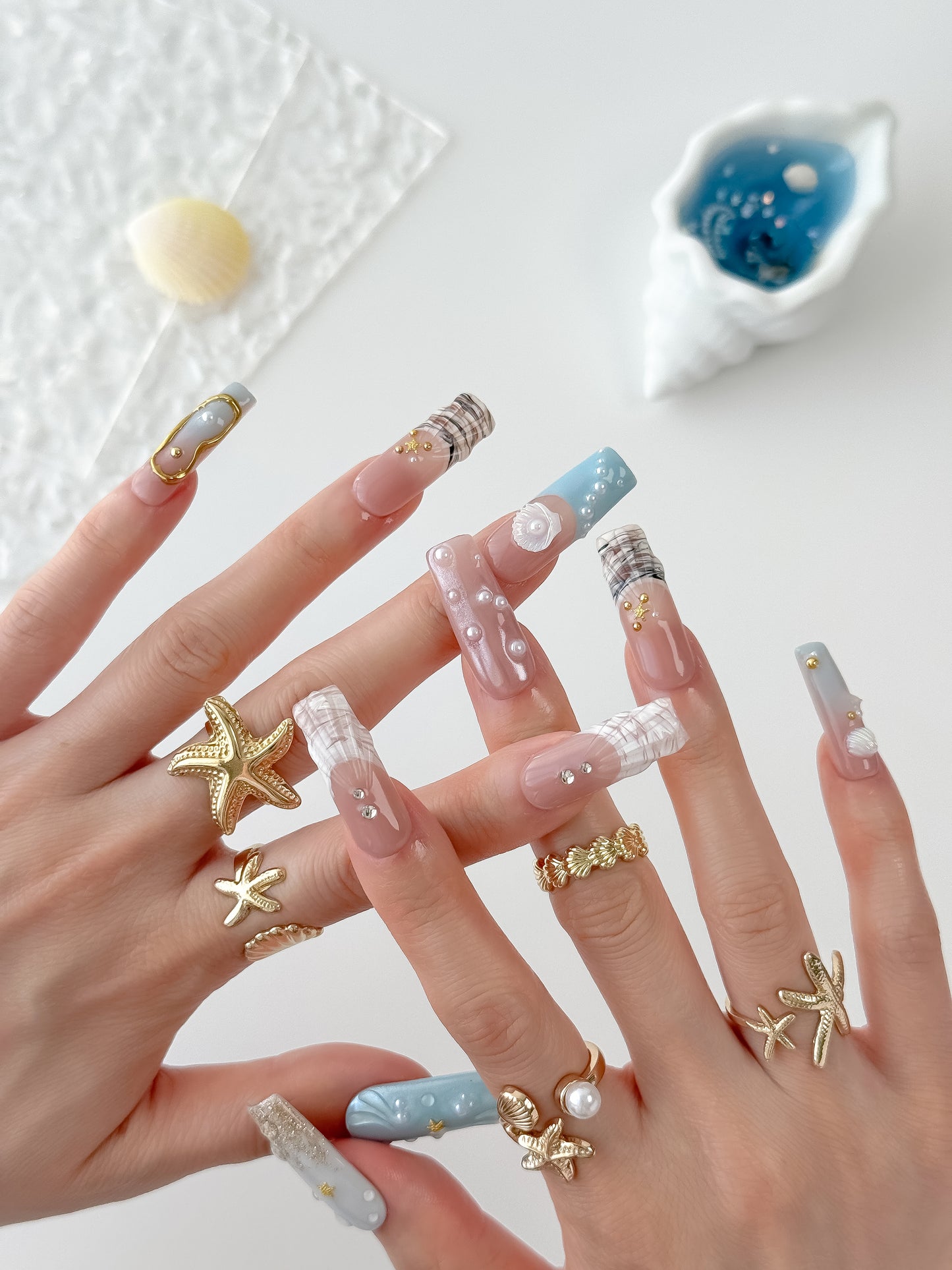 Marine Glow - NailVesta press-on nails image 1