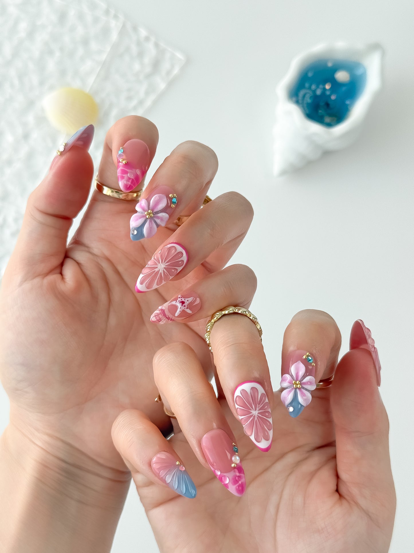 Ocean Yuzu - NailVesta press-on nails image 1