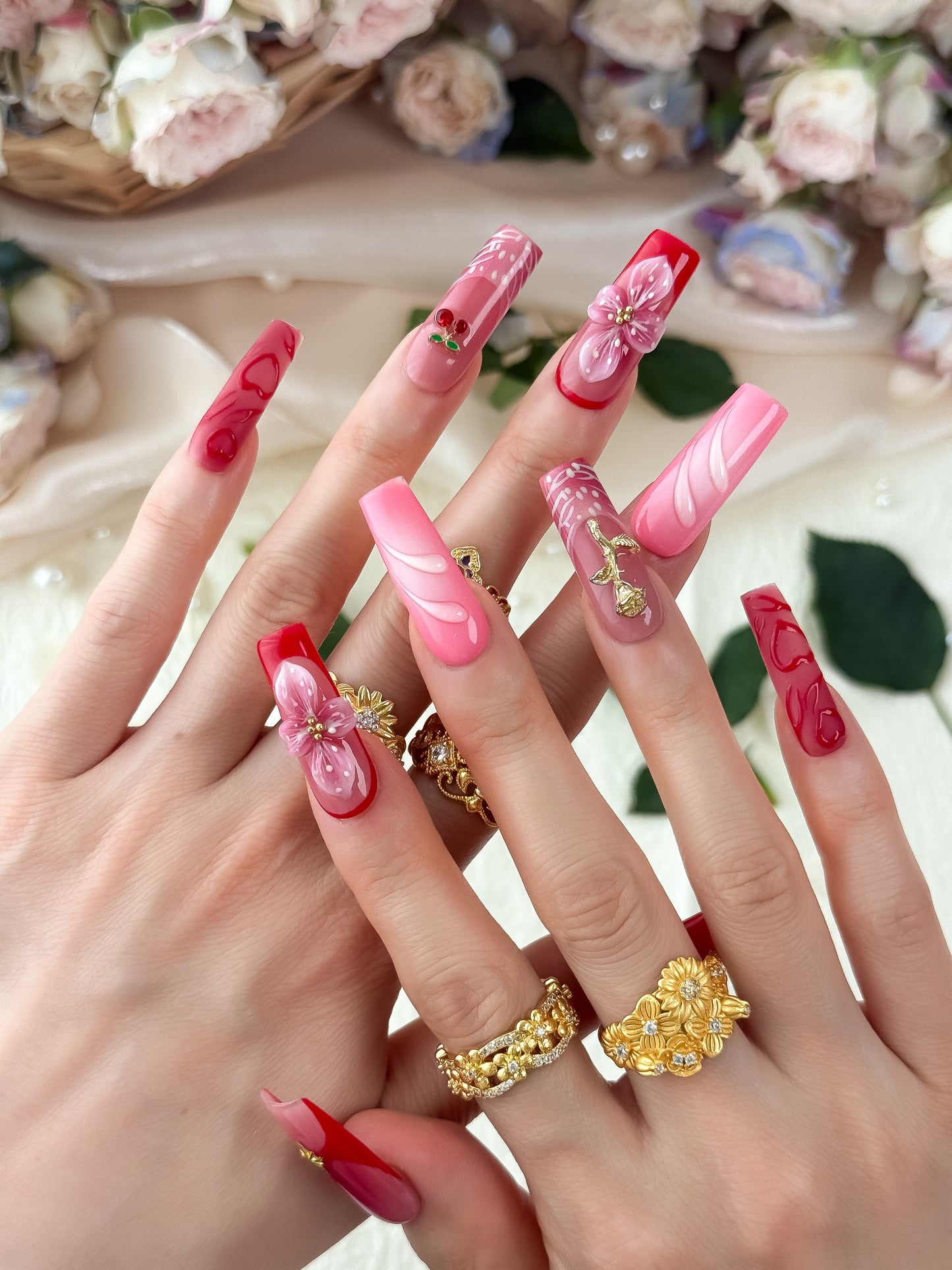 Ruby Bloom - NailVesta press-on nails image 1