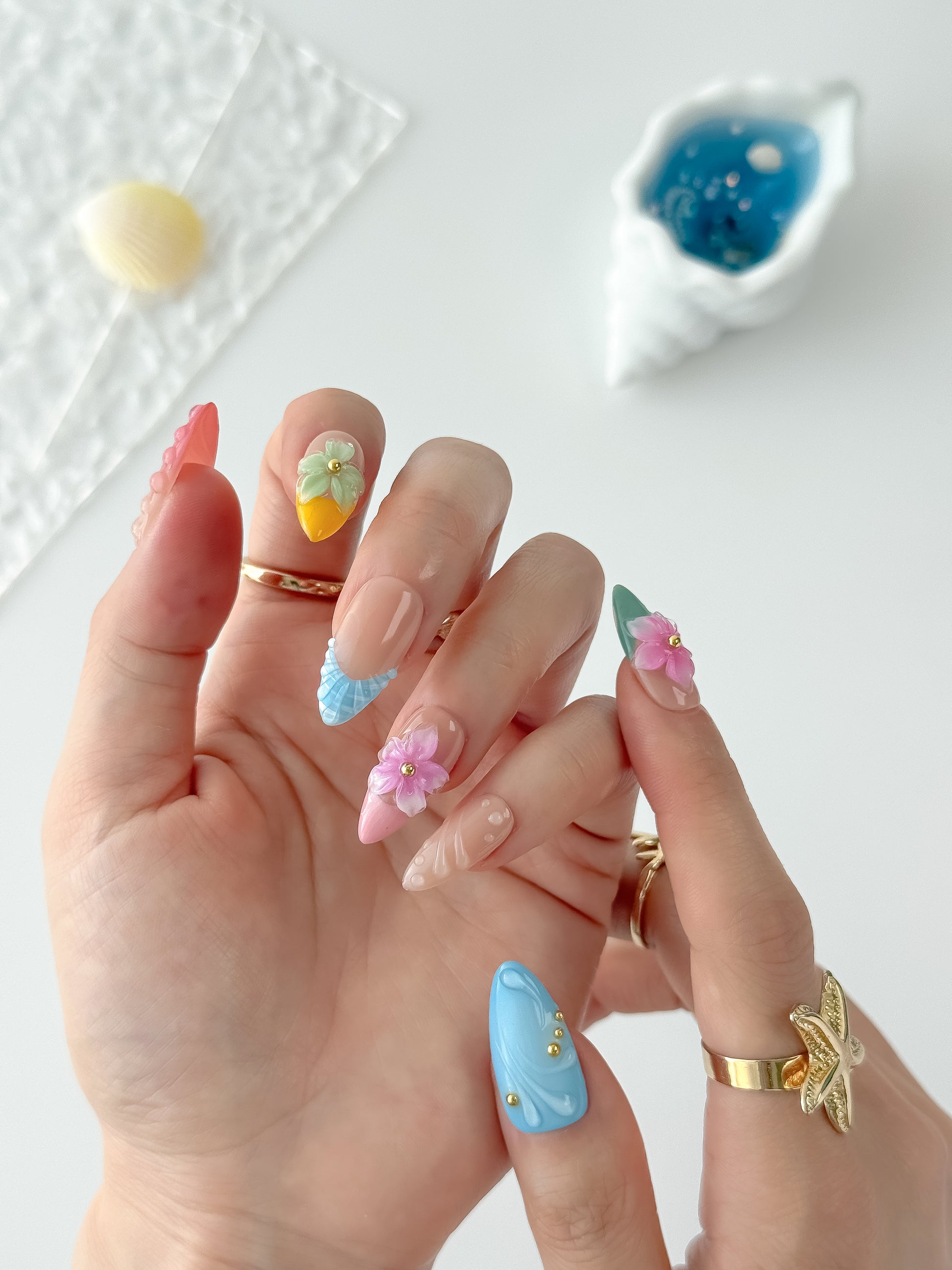 Seashell Sorbet - NailVesta press-on nails image 1
