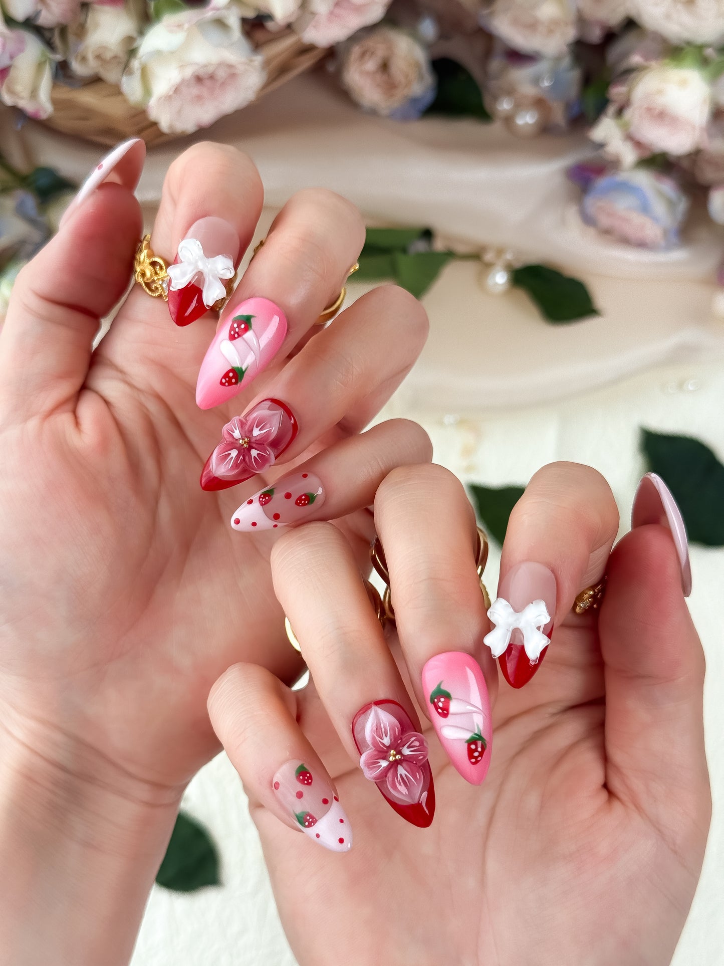 Strawberry Kiss - NailVesta press-on nails image 1